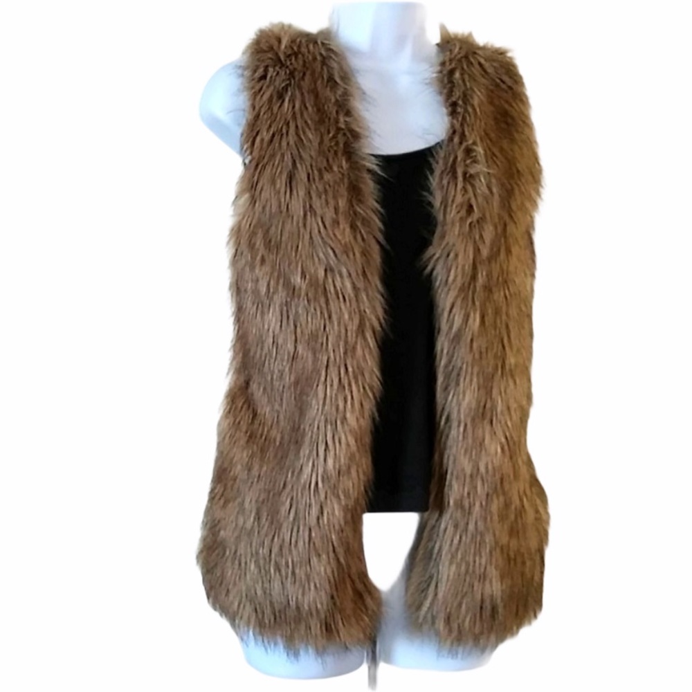 Hippie Rose Faux Fir Sweater Vest XS